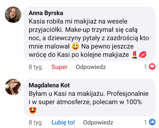 Opinie zadowolonych klientek Metamorfoza Kasia Grabowska