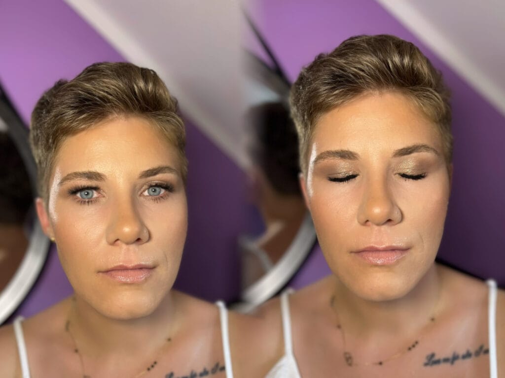 Delikatny makijaż wykonany w salonie kosmetycznym Metamorfoza Kasia Grabowska, Maków Mazowiecki