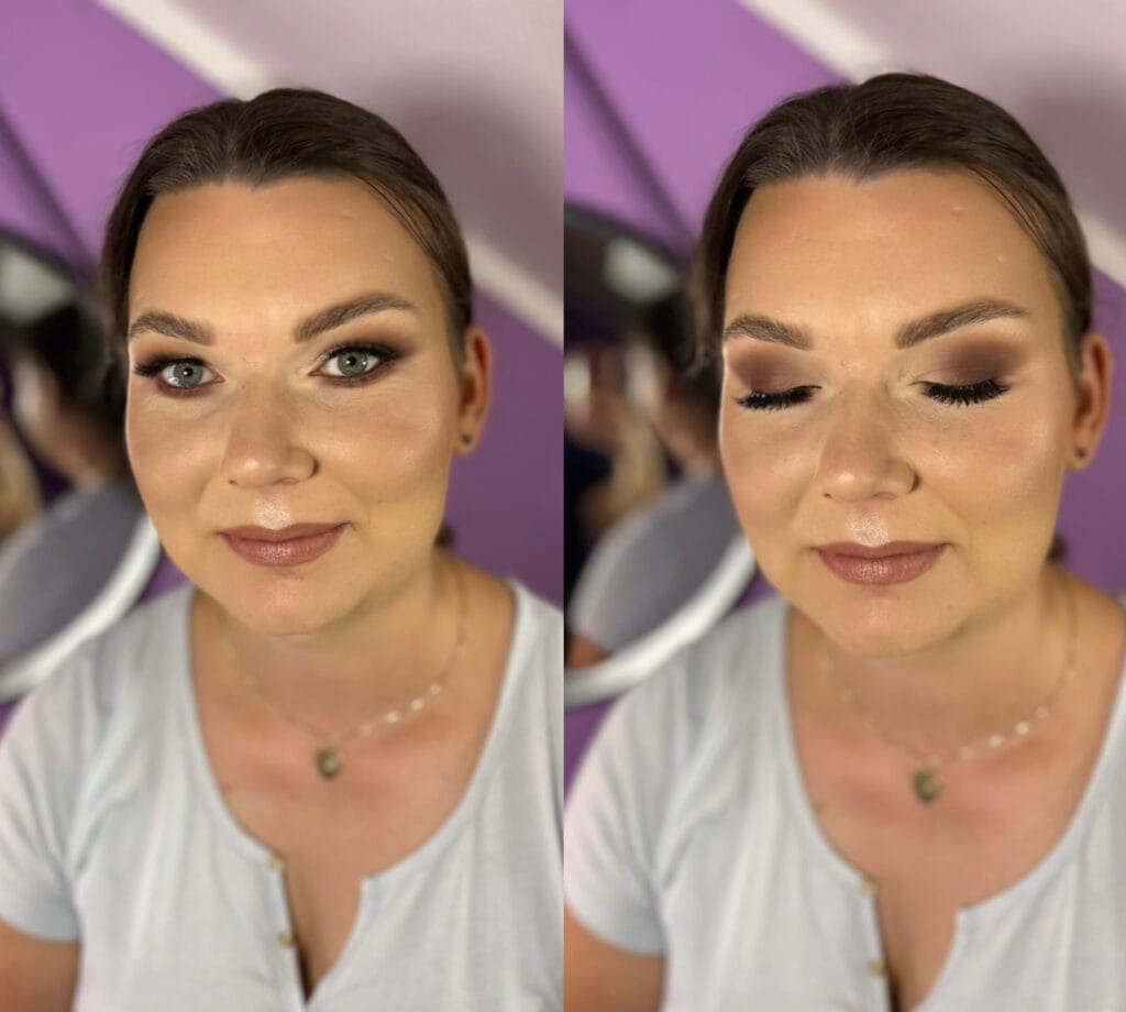 Delikatny makijaż wykonany w salonie kosmetycznym Metamorfoza Kasia Grabowska, Maków Mazowiecki