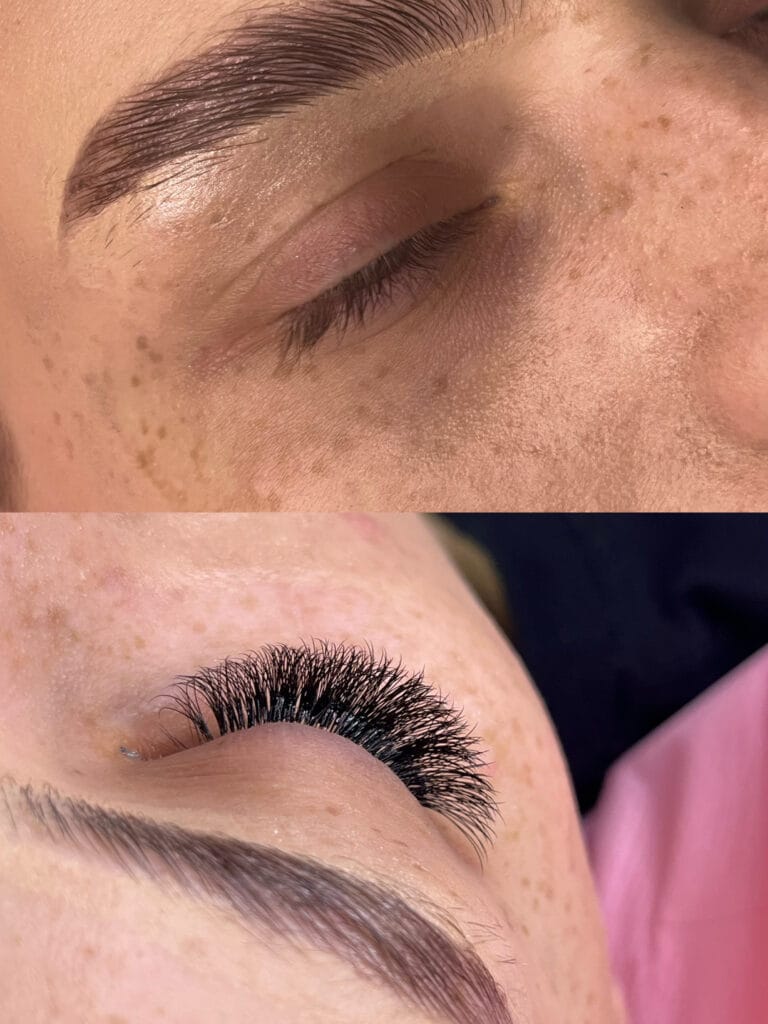 Efekt przedłużania rzęs mega volume w salonie kosmetycznym Metamorfoza Kasia Grabowska, Maków Mazowiecki