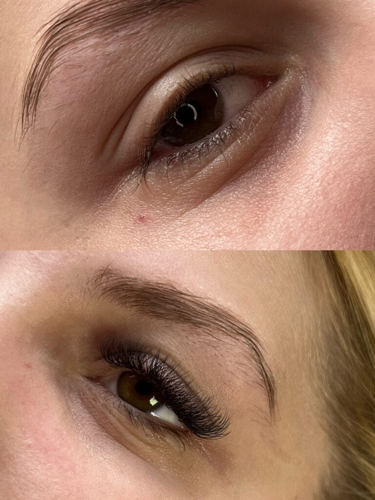 Efekt przedłużania rzęs w salonie kosmetycznym Metamorfoza Kasia Grabowska, Maków Mazowiecki