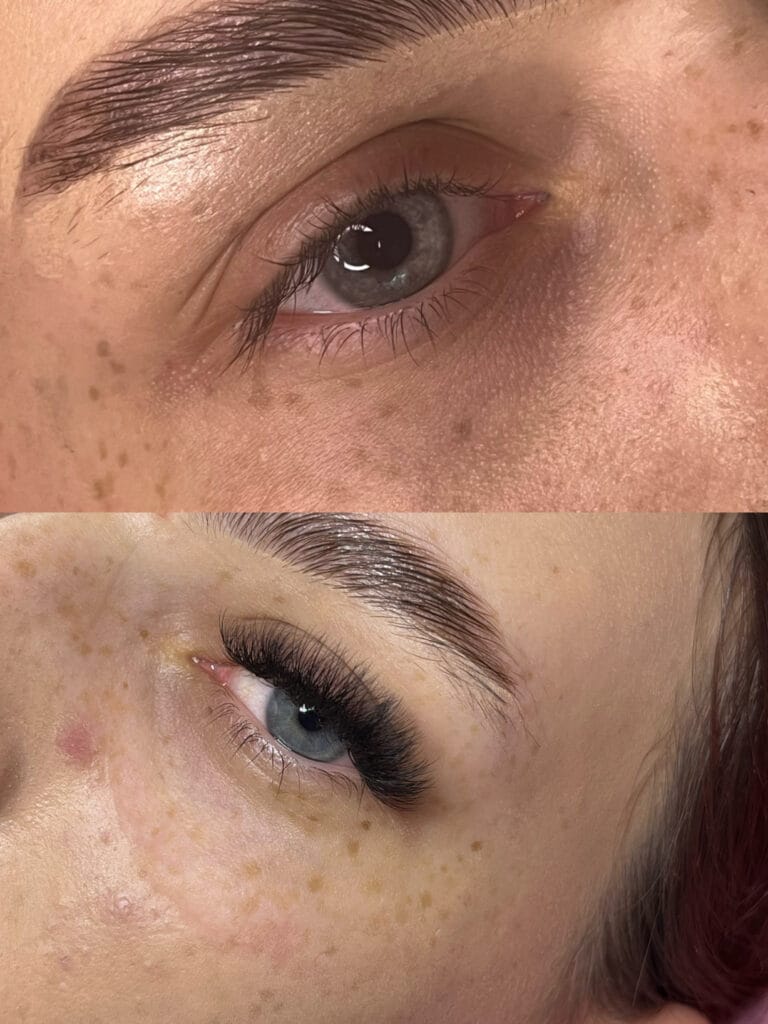 Efekt przed i po przedłużaniu rzęs – Metamorfoza Kasia Grabowska Maków Mazowiecki