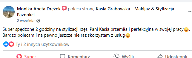 Klientka o stylizacji rzęs w Metamorfoza Kasia Grabowska