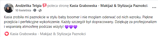 Opinie na temat stylizacji paznokci w Metamorfoza Kasia Grabowska