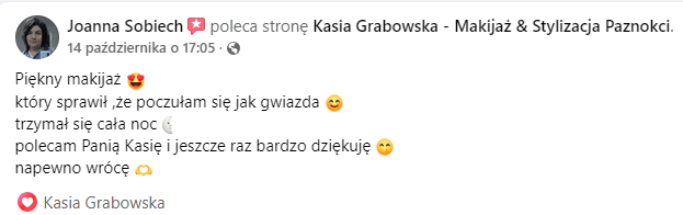 Opinie zadowolonych klientek Metamorfoza Kasia Grabowska