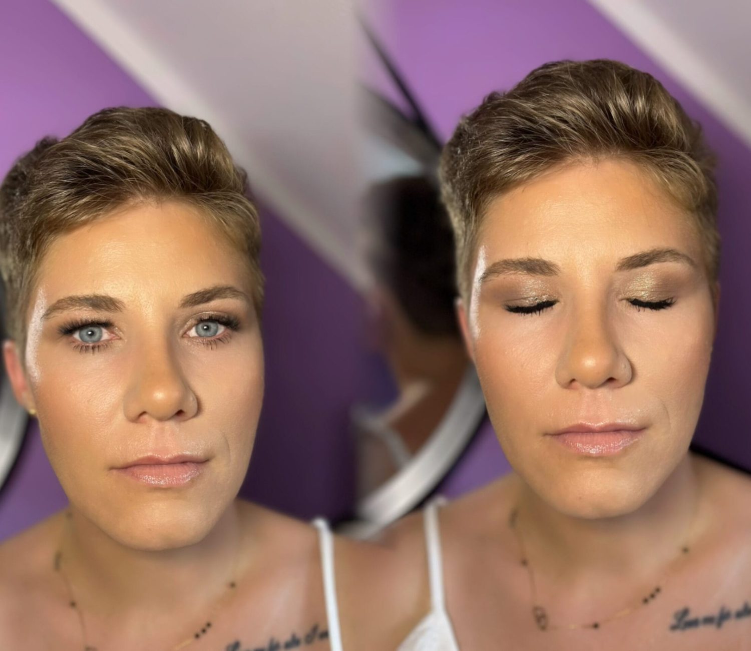 Delikatny makijaż wykonany w salonie kosmetycznym Metamorfoza Kasia Grabowska, Maków Mazowiecki