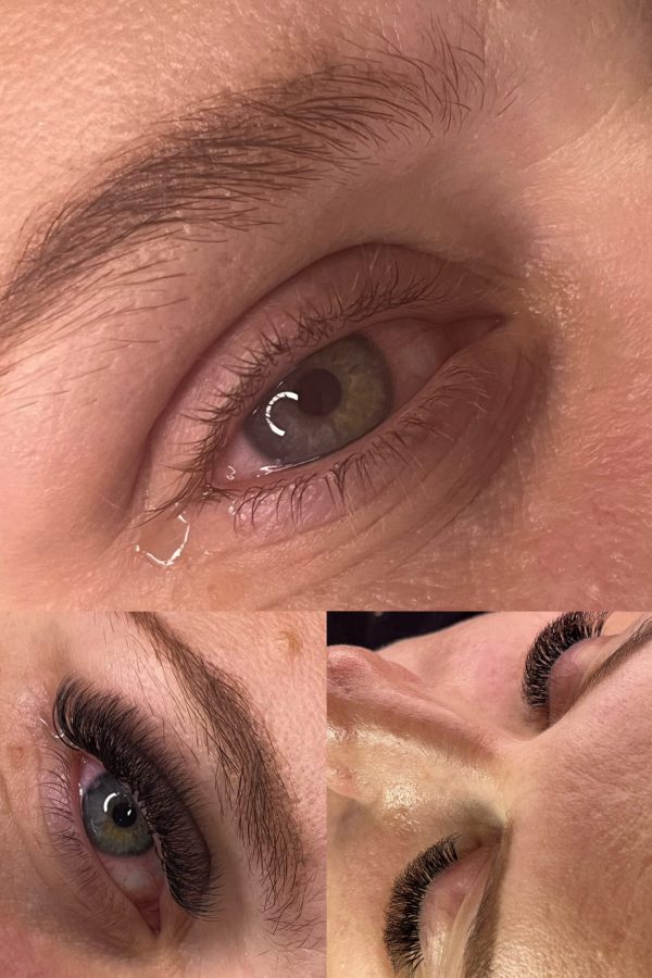 Przed i po przedłużaniu rzęs – efekt naturalnego podkreślenia w salonie Metamorfoza Kasia Grabowska, Maków Mazowiecki