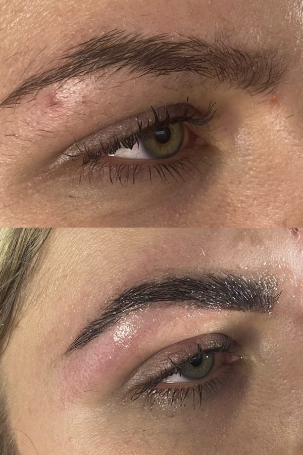 Lifting brwi – przed i po zabiegu w salonie Metamorfoza Kasia Grabowska, Maków Mazowiecki